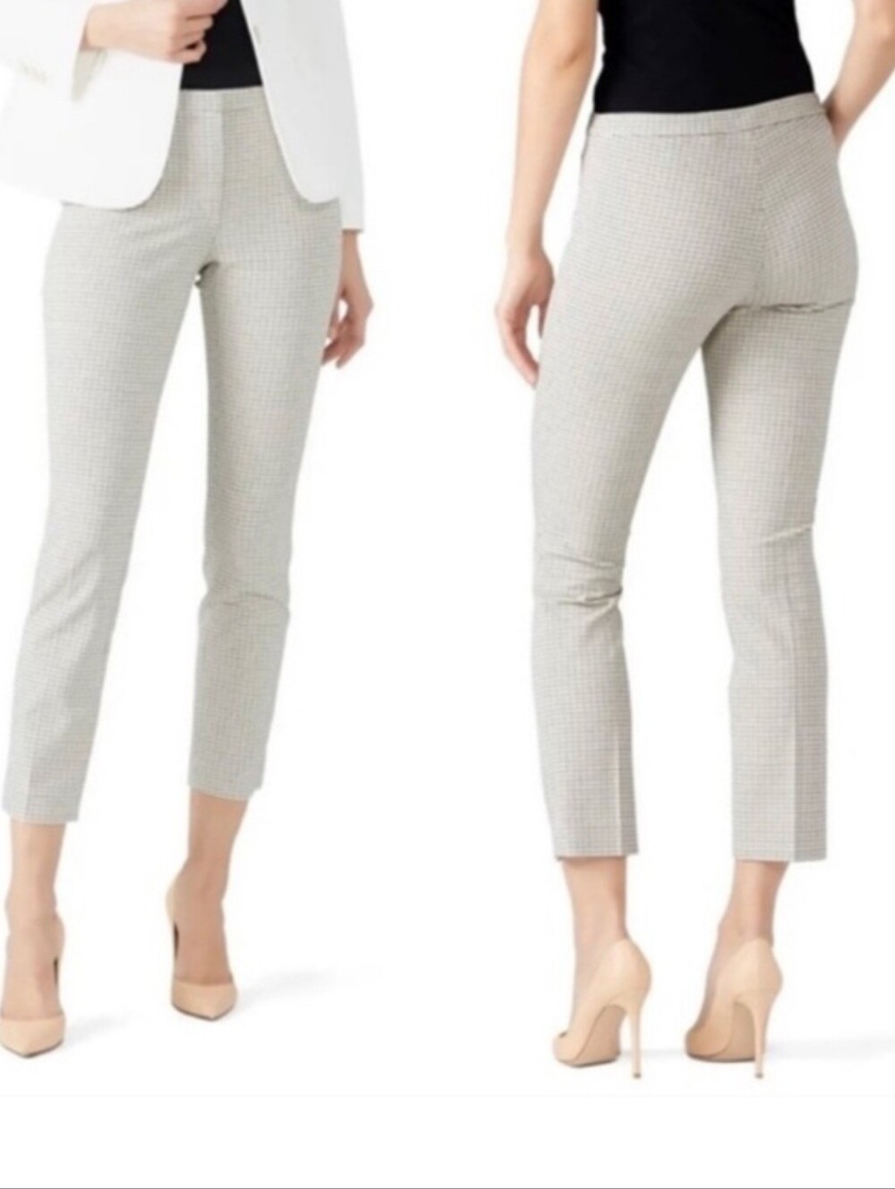 Theory Classic Skinny Trouser Pant In Multi Viscose Plaid Sz 4 NWOT $345 Retail